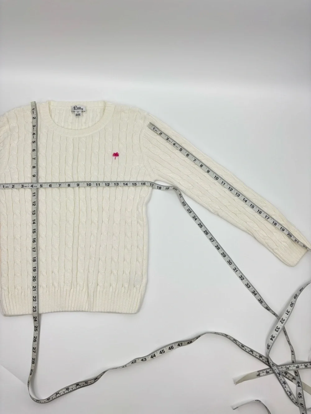 Lilly Pulitzer Sweater Vintage White Cable Knit - Picture 6 of 8